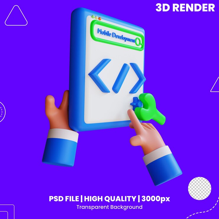 PSD el icono de la banca móvil en 3d