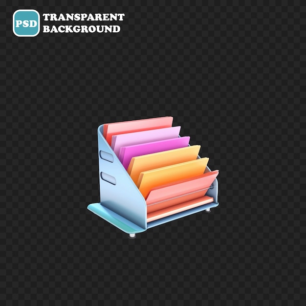 El ícono de la bandeja de documentos aislado ilustración de renderización 3d