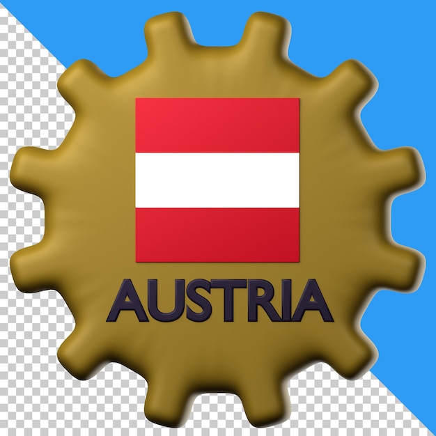 Icono de la bandera de austria aislado en el fondo transparente