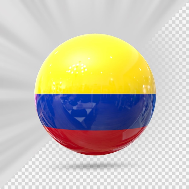 PSD Ícono de la bandera de colombia render 3d