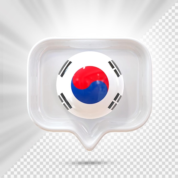 Icono de la bandera de Corea 3D