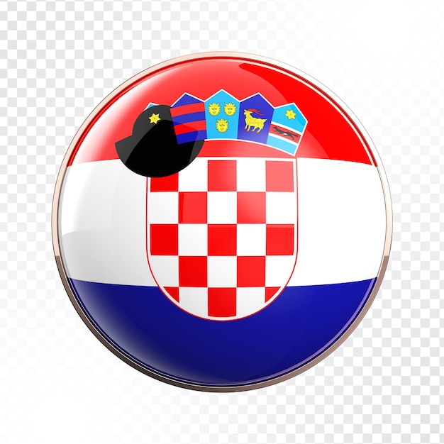 Icono bandera de croacia representación 3d