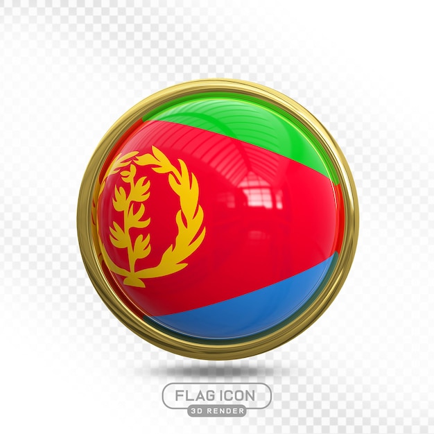 Icono de la bandera de Eritrea en 3D
