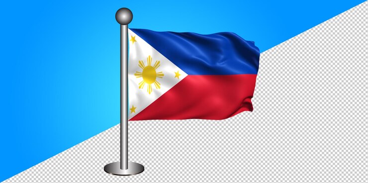 PSD icono de la bandera de filipinas 3d - insignia png - fondo transparente