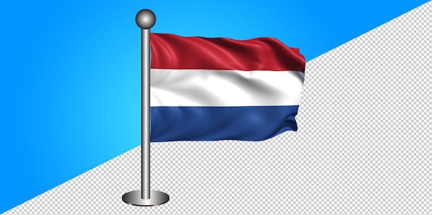 Icono de la bandera de los Países Bajos 3d - Insignia PNG - Fondo transparente