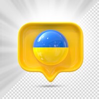 PSD icono de la bandera de ucrania render 3d