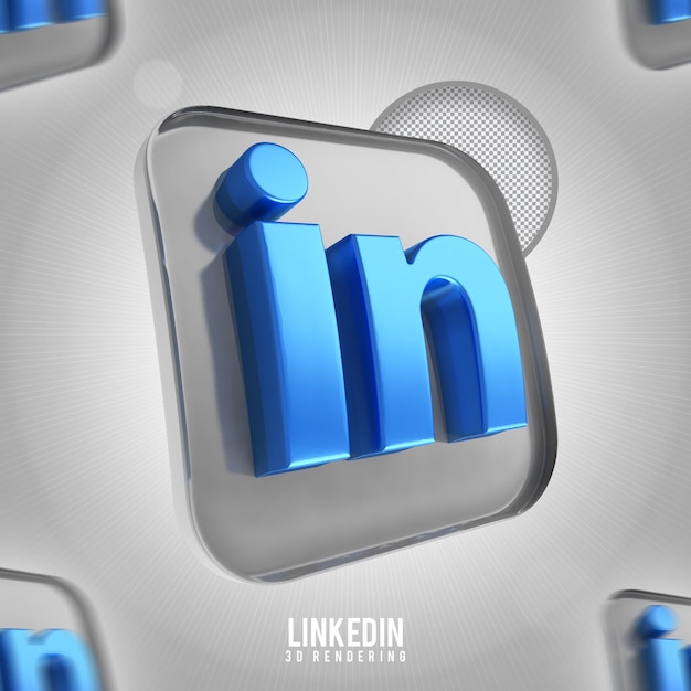 Icono de banner linkedin 3d render aislado