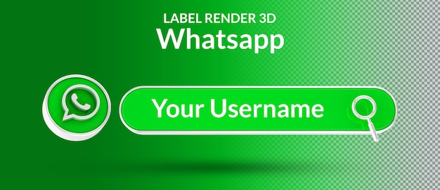 PSD icono de banner whatsapp encuéntrame etiqueta 3d render aislado