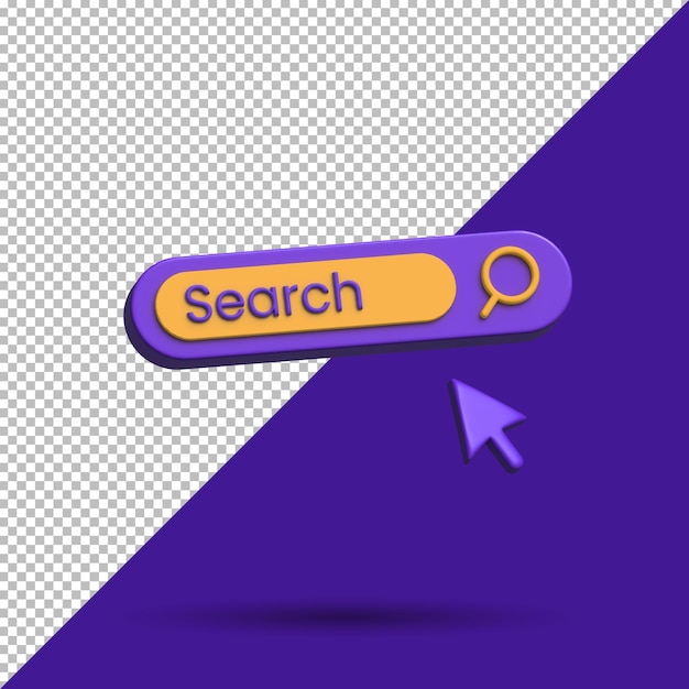 PSD icono de la barra de búsqueda de renderizado 3d