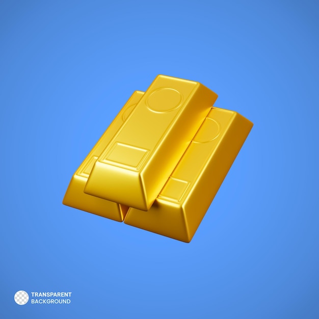 PSD icono de barra de oro aislado 3d render ilustración