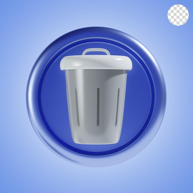 El icono de la basura 3D