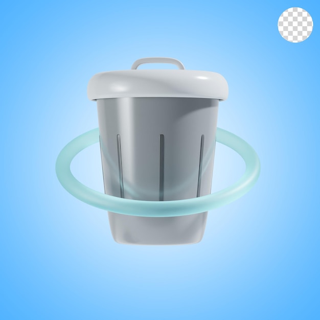 El icono de la basura 3d
