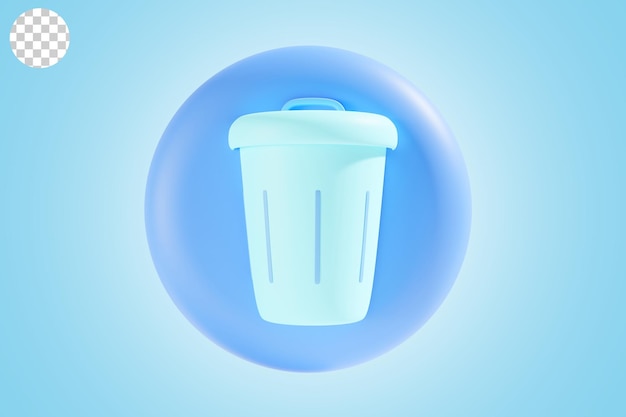 icono de basura con tema azul