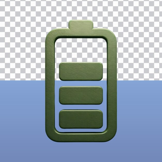 El icono de la batería 3D está aislado