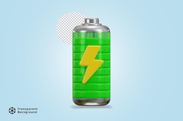 icono de la batería de alto voltaje ilustración vectorial de renderización 3D