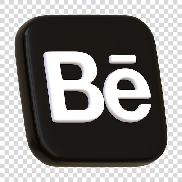 Icono de Behance aislado sobre fondo blanco Logotipo de la letra Logotipo del botón cuadrado de la aplicación de redes sociales