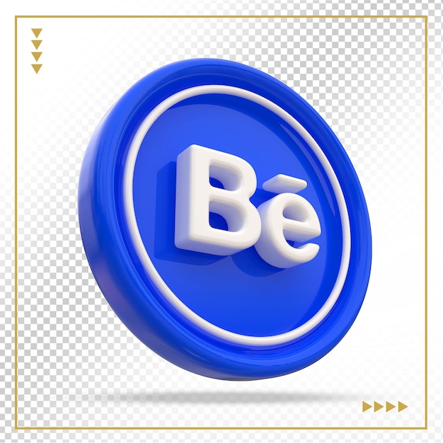 Icono de behance redes sociales 3d