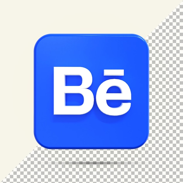 Icono de Behance en renderizado 3d para composición