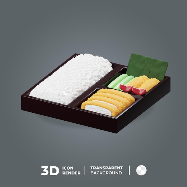 PSD icono de bento de comida 3d