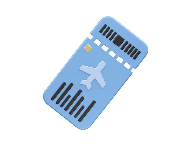 El icono del billete de avión es una ilustración 3D.