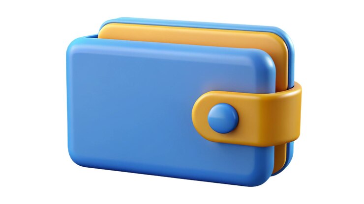 PSD icono de billetera aislado 3d render ilustración