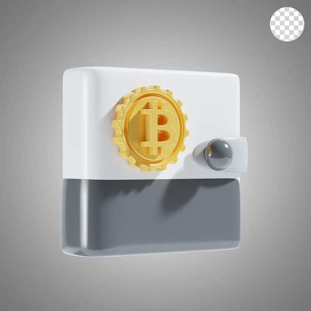 PSD icono de la billetera criptográfica en 3d