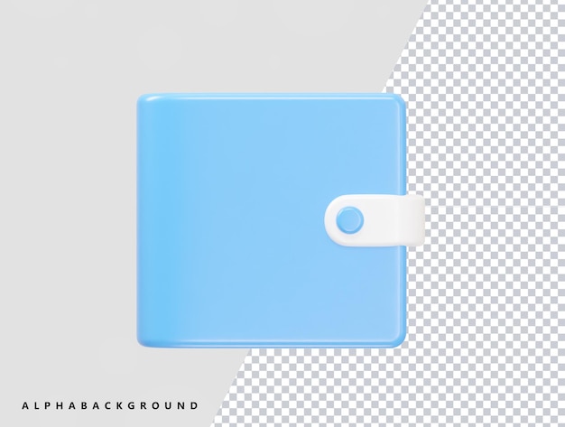 El icono de la billetera es una ilustración 3d de un elemento transparente.