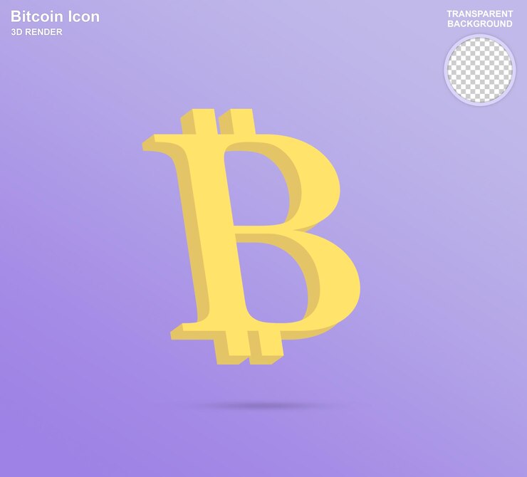 PSD icono de bitcoin de criptomoneda 3d