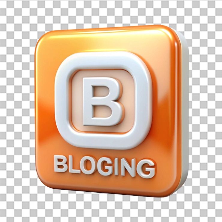 PSD icono de blogueo en 3d aislado en un fondo transparente