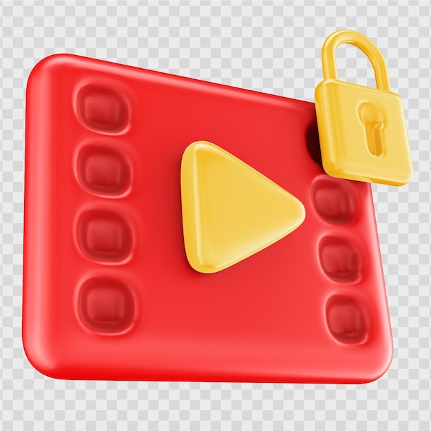 PSD icono bloqueado video 3d