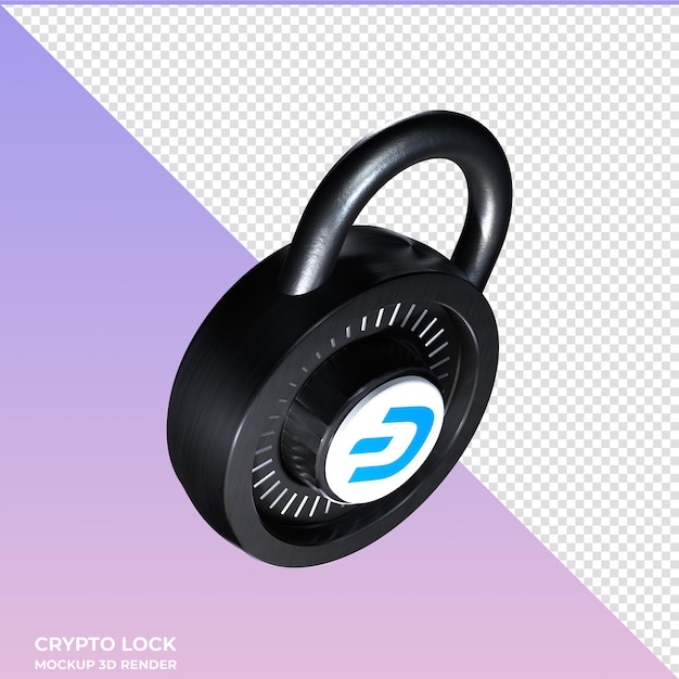 PSD el icono de bloqueo 3d de crypto dash