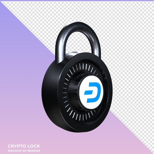 PSD el icono de bloqueo 3d de crypto dash