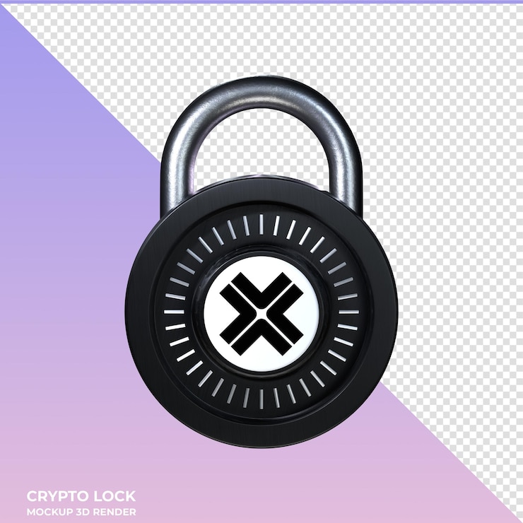 PSD el icono de bloqueo criptográfico axelar axl 3d