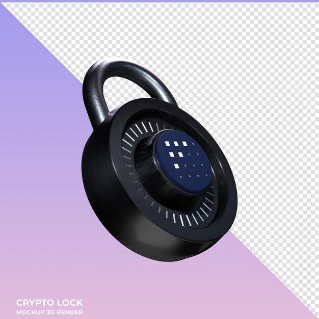 El icono de bloqueo criptográfico Fetch ai FET 3D