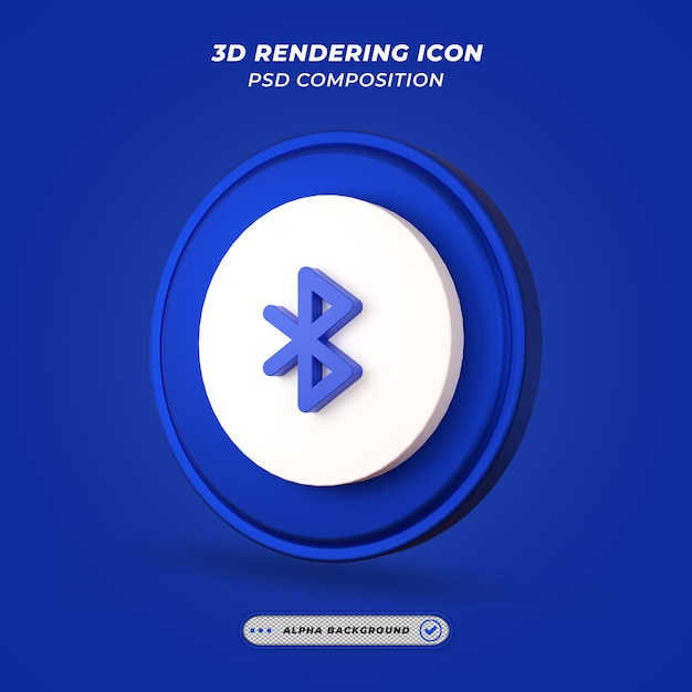 Icono de bluetoth en representación 3d