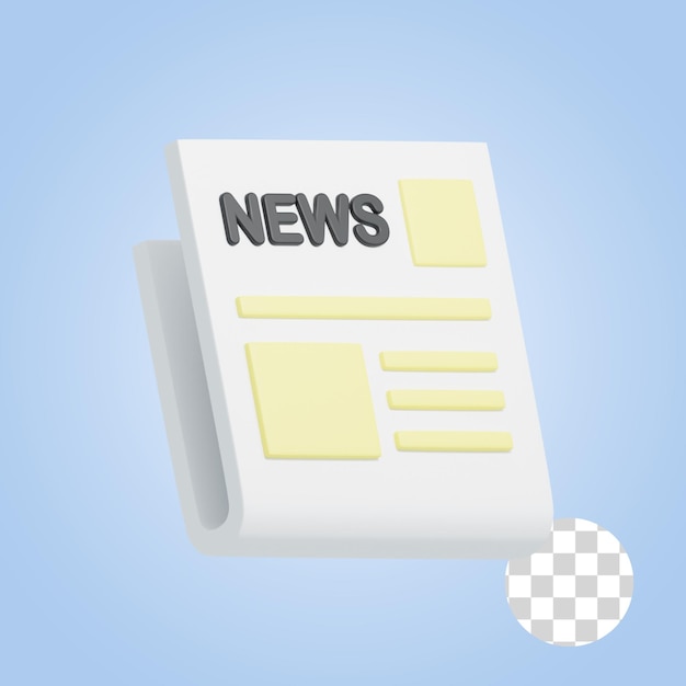 PSD icono del boletín de noticias 3d