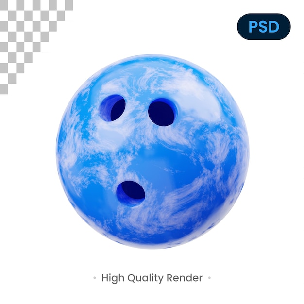 PSD icono de bolos 3d psd premium