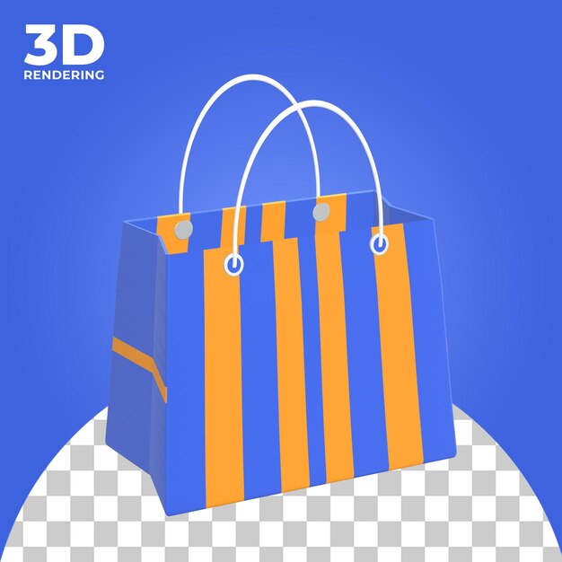icono de bolsa 3d ilustración 3d PSD Premium