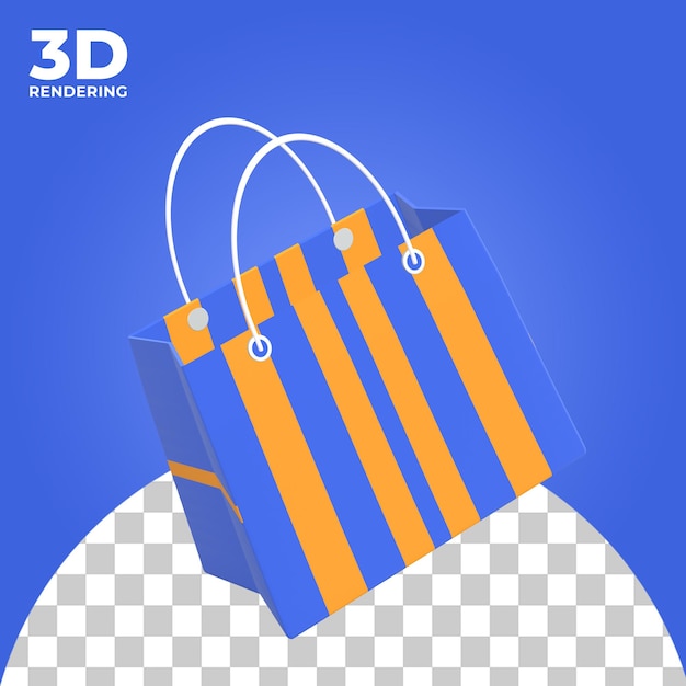 icono de bolsa 3d ilustración 3d PSD Premium