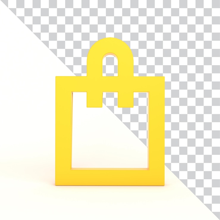 PSD icono de bolsa de compras en la parte delantera