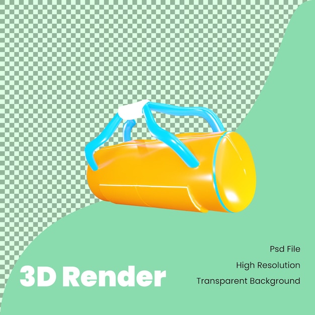 PSD icono de bolsa de deporte de renderizado 3d