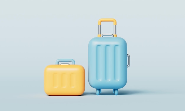 El icono de la bolsa de equipaje de viaje 3D Rendering No AI