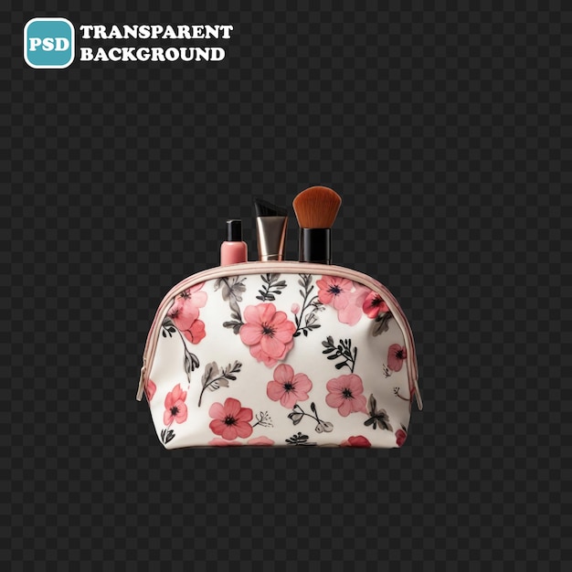 PSD icono de la bolsa de maquillaje aislado ilustración de renderizado 3d
