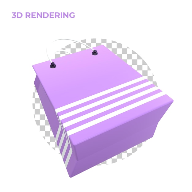 Icono de bolsa de renderizado 3d premium psd