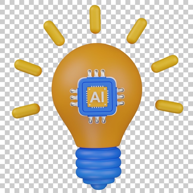 El icono de la bombilla de la idea impulsada por la IA