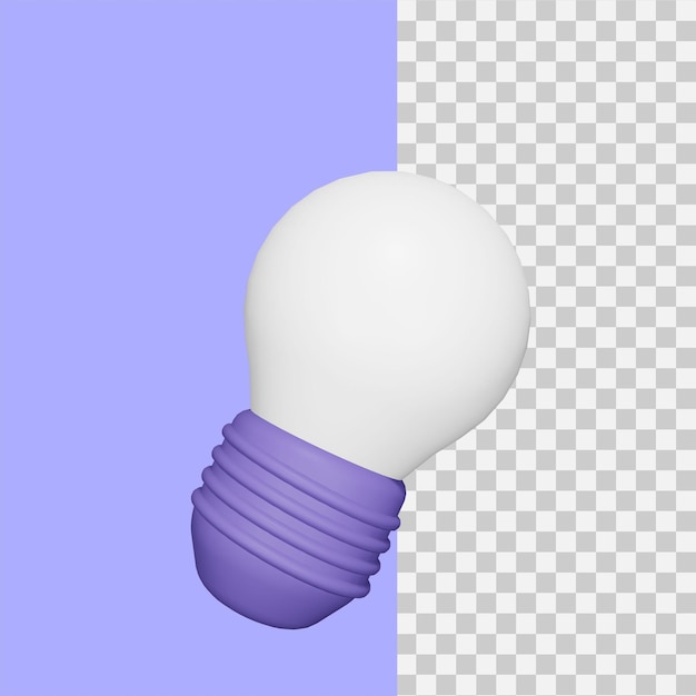 Icono de la bombilla de renderización 3D