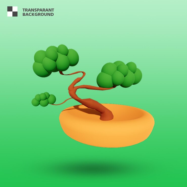 PSD el icono de bonsai 3d aislado