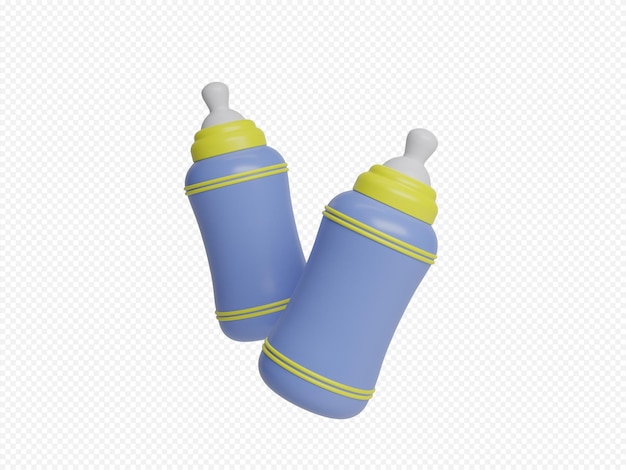 Icono de botella de leche de bebé 3D