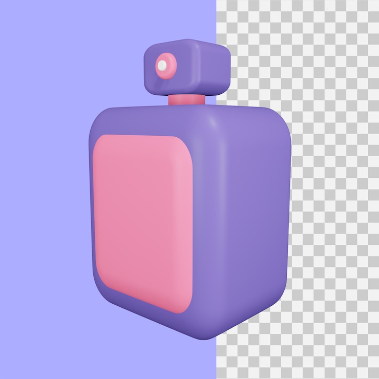 PSD icono de botella de perfume de renderizado 3d