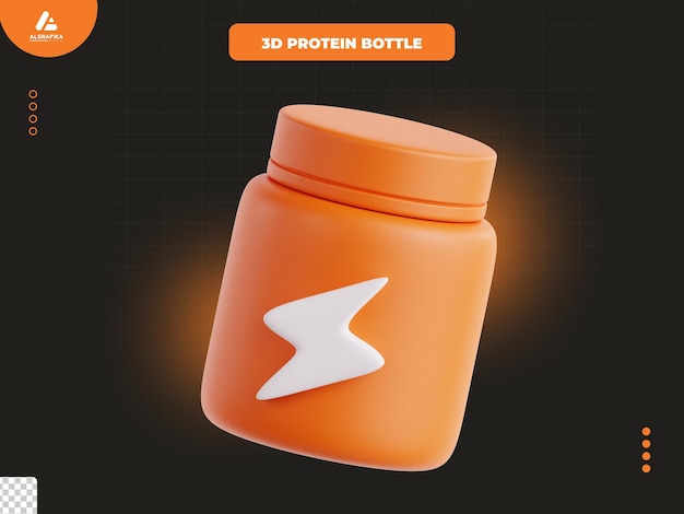 El icono de la botella de proteínas 3D
